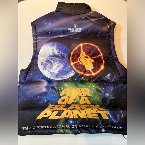 Supreme x Public Enemy fear of a black planet sleeveless nuptse - Picture 2 of 3